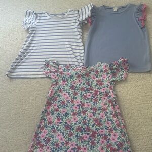 Set of 3 CrewCuts cotton tops with ruffle sleeve all size 8